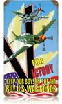 "V is for Victory" Vintage Metal Sign